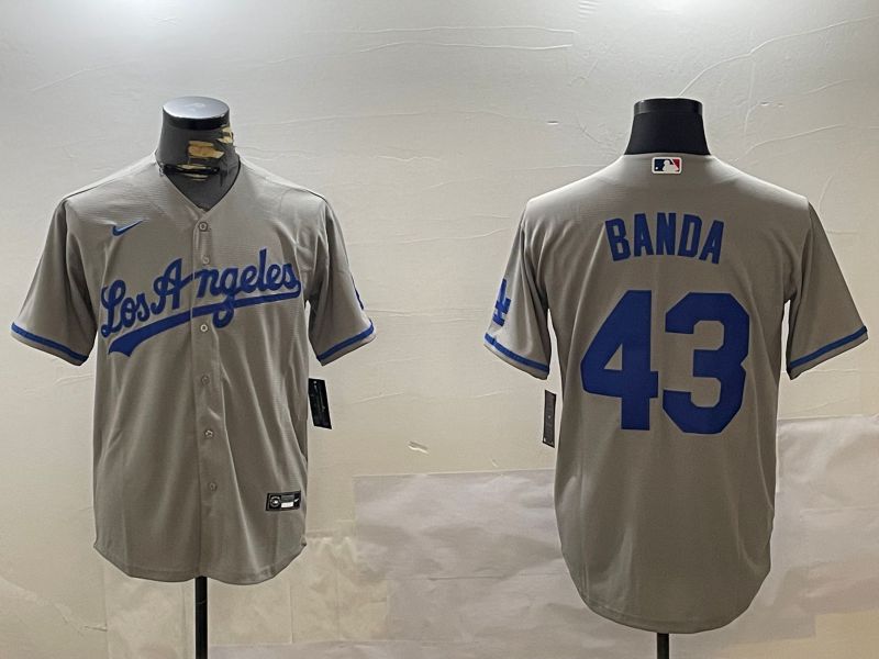 Men Los Angeles Dodgers #43 Banda Grey Game 2024 Nike MLB Jersey style 1209->women mlb jersey->Women Jersey